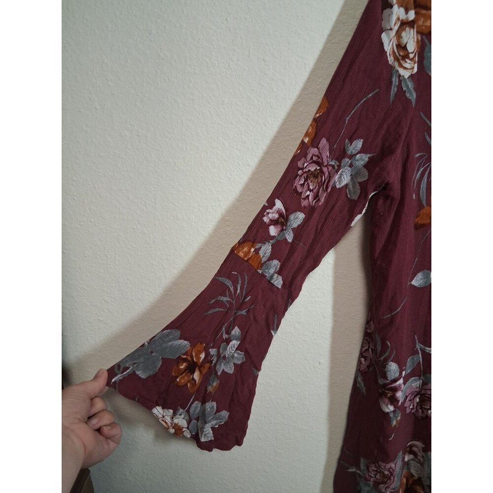 Altar'd State Dress Boho Floral Cottage Y2K Flutter Sleeve Pink Size Medium - Picture 3 of 8